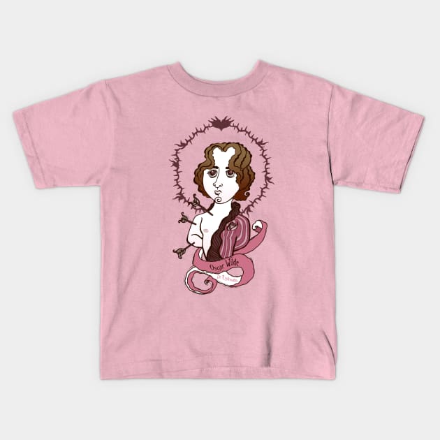 Oscar Wilde Kids T-Shirt by lanznaster